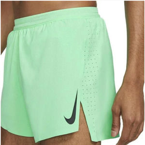 NIKE Aeroswift 4" Running Shorts Green Glow Black Size L